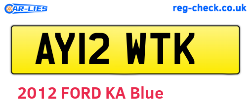 AY12WTK are the vehicle registration plates.