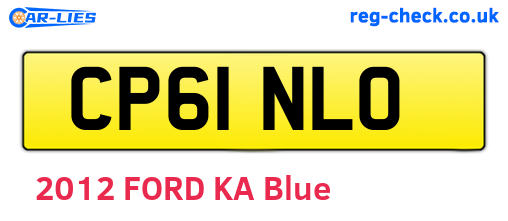 CP61NLO are the vehicle registration plates.