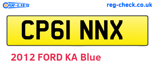 CP61NNX are the vehicle registration plates.