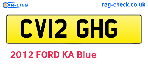 CV12GHG are the vehicle registration plates.