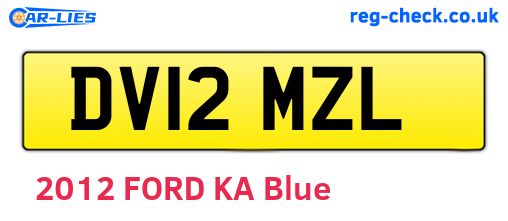 DV12MZL are the vehicle registration plates.