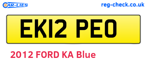 EK12PEO are the vehicle registration plates.