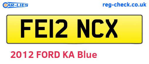 FE12NCX are the vehicle registration plates.