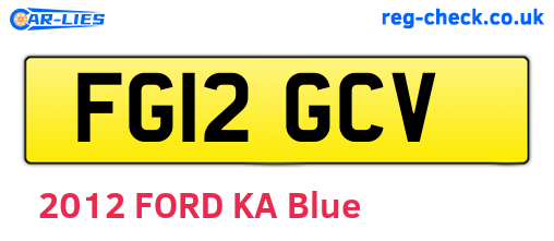 FG12GCV are the vehicle registration plates.