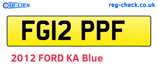 FG12PPF are the vehicle registration plates.