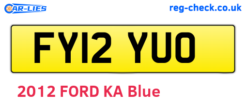 FY12YUO are the vehicle registration plates.