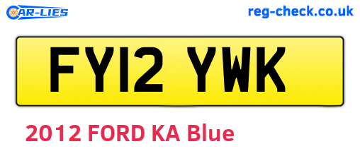 FY12YWK are the vehicle registration plates.