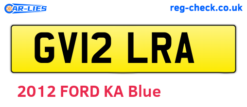 GV12LRA are the vehicle registration plates.