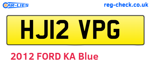 HJ12VPG are the vehicle registration plates.