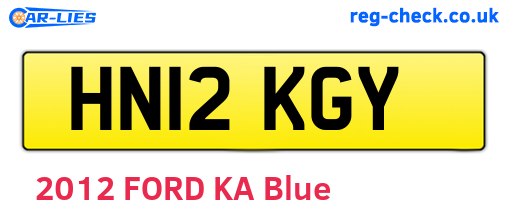HN12KGY are the vehicle registration plates.