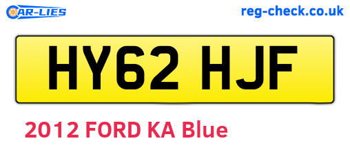 HY62HJF are the vehicle registration plates.