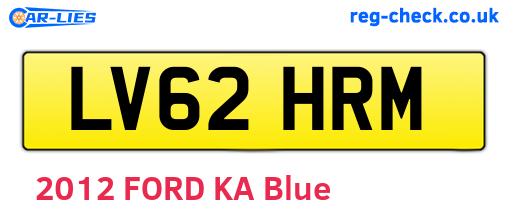 LV62HRM are the vehicle registration plates.