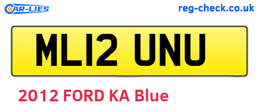 ML12UNU are the vehicle registration plates.