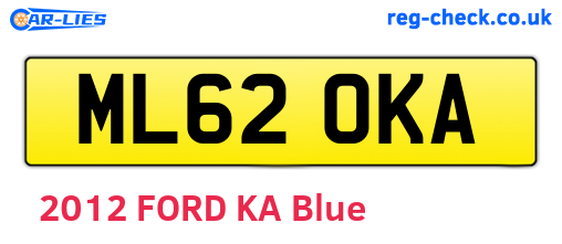 ML62OKA are the vehicle registration plates.
