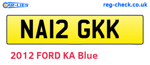 NA12GKK are the vehicle registration plates.