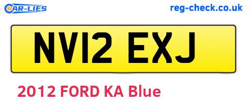 NV12EXJ are the vehicle registration plates.