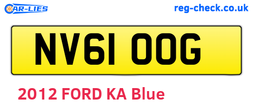NV61OOG are the vehicle registration plates.