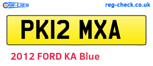 PK12MXA are the vehicle registration plates.
