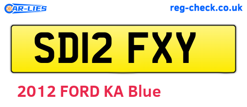 SD12FXY are the vehicle registration plates.