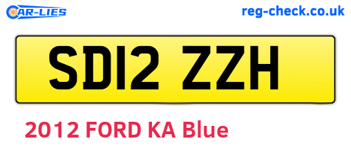 SD12ZZH are the vehicle registration plates.
