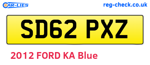 SD62PXZ are the vehicle registration plates.