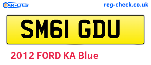 SM61GDU are the vehicle registration plates.