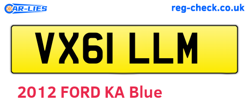 VX61LLM are the vehicle registration plates.