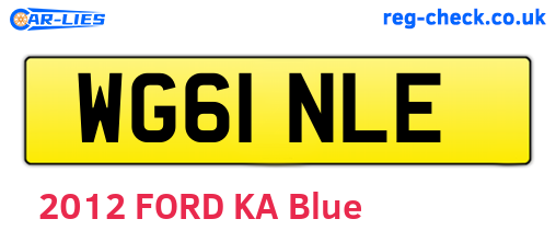 WG61NLE are the vehicle registration plates.