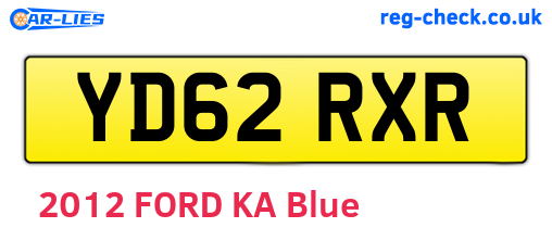 YD62RXR are the vehicle registration plates.