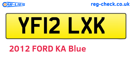 YF12LXK are the vehicle registration plates.