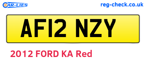 AF12NZY are the vehicle registration plates.