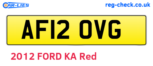 AF12OVG are the vehicle registration plates.