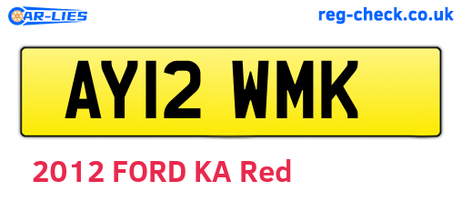 AY12WMK are the vehicle registration plates.