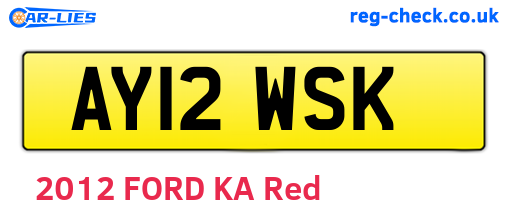 AY12WSK are the vehicle registration plates.