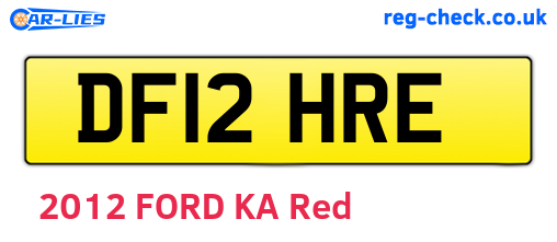 DF12HRE are the vehicle registration plates.