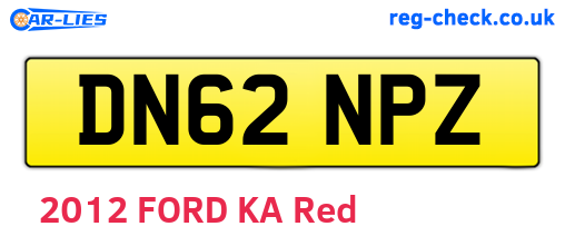 DN62NPZ are the vehicle registration plates.