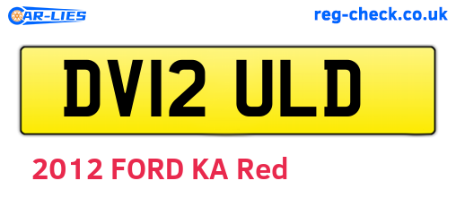 DV12ULD are the vehicle registration plates.