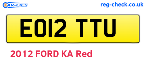 EO12TTU are the vehicle registration plates.