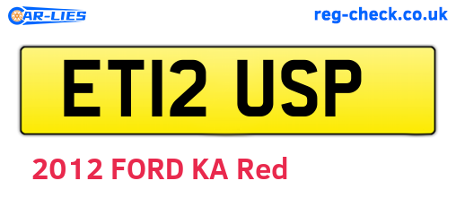 ET12USP are the vehicle registration plates.