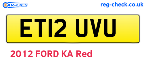 ET12UVU are the vehicle registration plates.