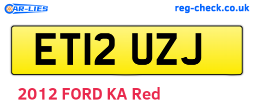 ET12UZJ are the vehicle registration plates.