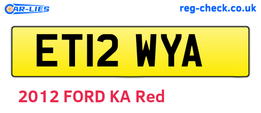 ET12WYA are the vehicle registration plates.
