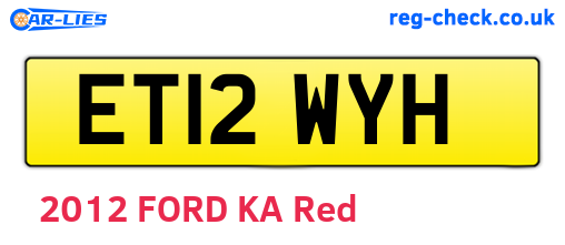 ET12WYH are the vehicle registration plates.