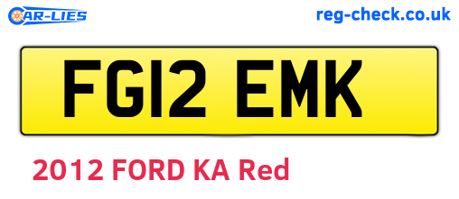 FG12EMK are the vehicle registration plates.