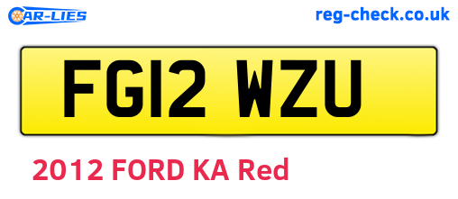FG12WZU are the vehicle registration plates.