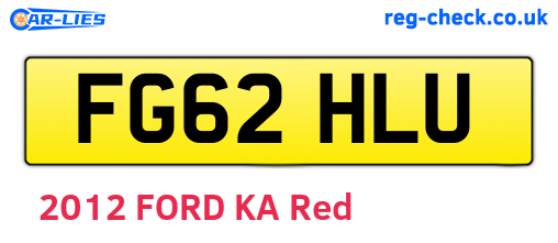 FG62HLU are the vehicle registration plates.