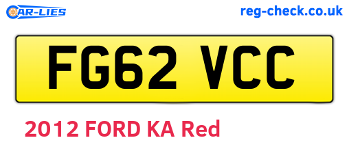 FG62VCC are the vehicle registration plates.