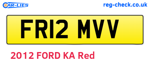 FR12MVV are the vehicle registration plates.