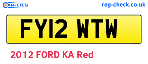 FY12WTW are the vehicle registration plates.