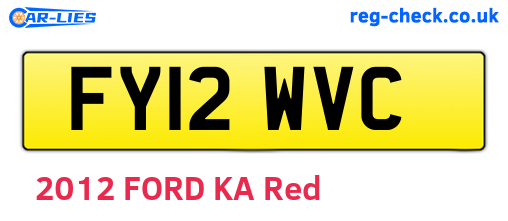 FY12WVC are the vehicle registration plates.